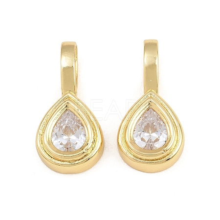Brass Pave Clear Cubic Zirconia Pendants KK-CBA56EF-35B-G-02-1