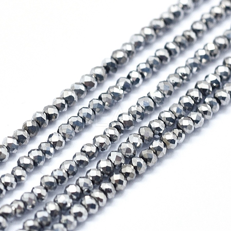 Electroplate Glass Beads Strands GLAA-F079-A-FP03-1
