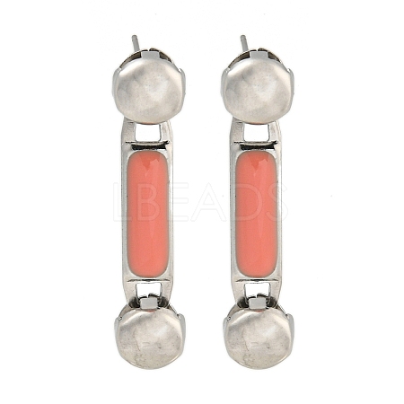 304 Stainless Steel Enamel Stud Earrings EJEW-S229-15P-02-1