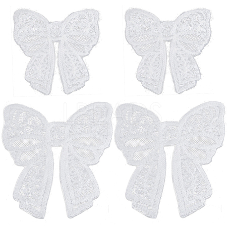 4Pcs 2 Styles Polyester Embroidery Iron on Clothing Patches PATC-GF0001-51A-1