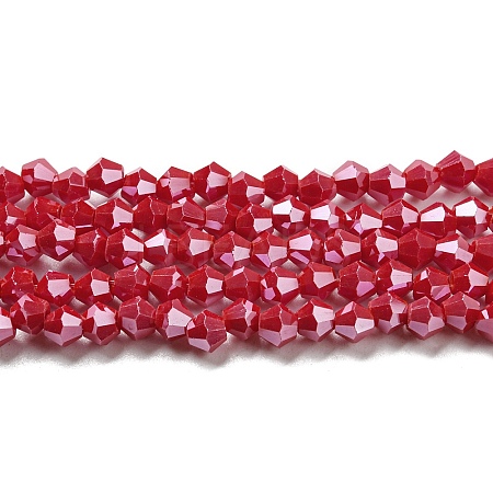 Opaque Solid Color Electroplate Glass Beads Strands EGLA-A039-P4mm-A02-1