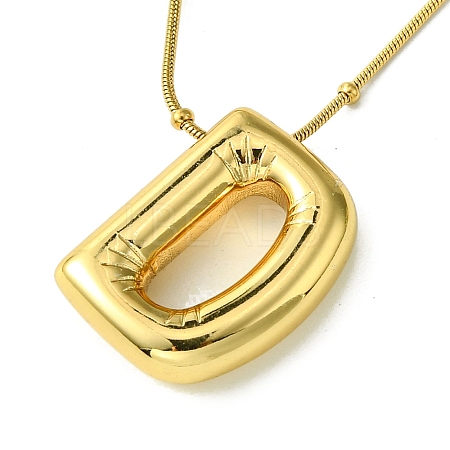 Ion Plating(IP) Initial Letter 304 Stainless Steel Pendant Necklaces NJEW-R265-05G-D-1