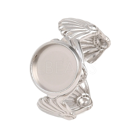 Shell Shape 304 Stainless Steel Cuff Ring Components SA-CBA098D-03P-B-1