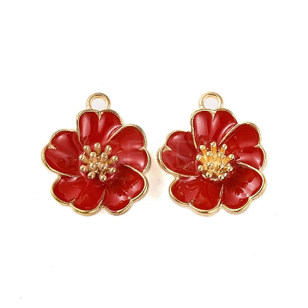 Light Gold Plated Alloy Enamel Pendants ENAM-Z017-14KCG-01-1