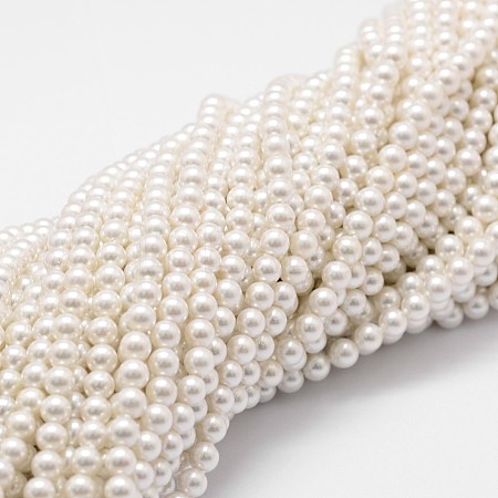 Shell Pearl Beads Strands X-BSHE-L025-01-6mm-1