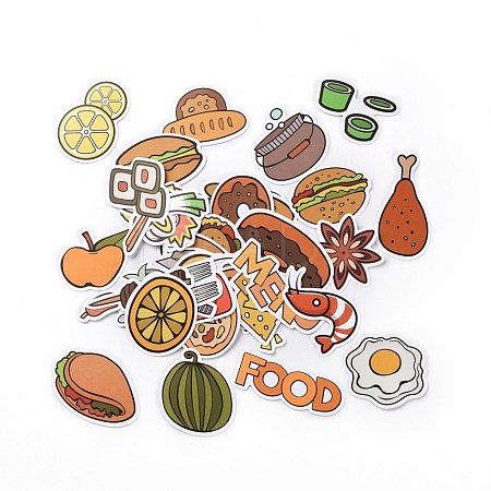 Cartoon Food Paper Stickers Set DIY-G066-41-1