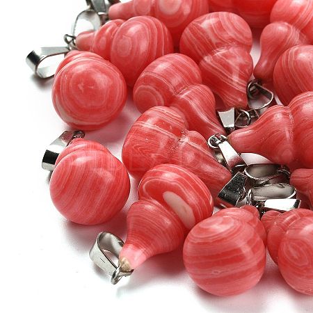 Dyed Synthetic Rhodochrosite Pendants G-B127-03P-05-1