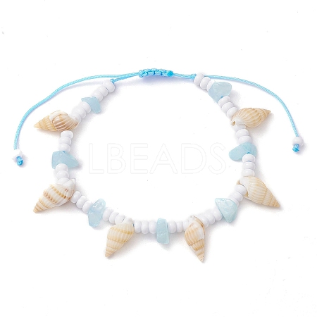 Dyed Natural White Jade Braided Bead Bracelets BJEW-JB10358-01-1