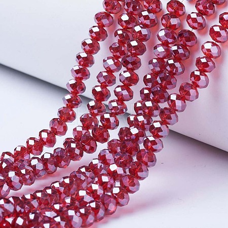 Electroplate Glass Beads Strands X-EGLA-A034-T6mm-A06-1