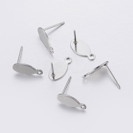 Non-Tarnish 304 Stainless Steel Stud Earring Findings STAS-P198-29-1