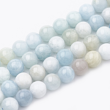 Natural Aquamarine Beads Strands G-S333-12mm-003-1