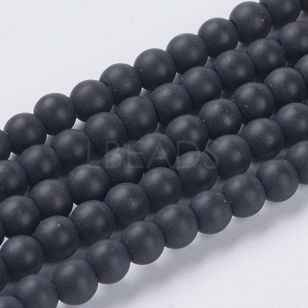 Synthetic Black Stone Beads Strands - Lbeads.com