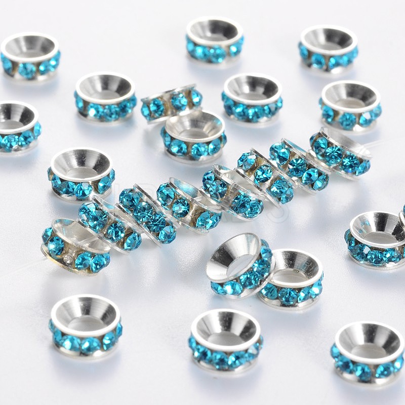 Brass Rhinestone Spacer Beads - Lbeads.com