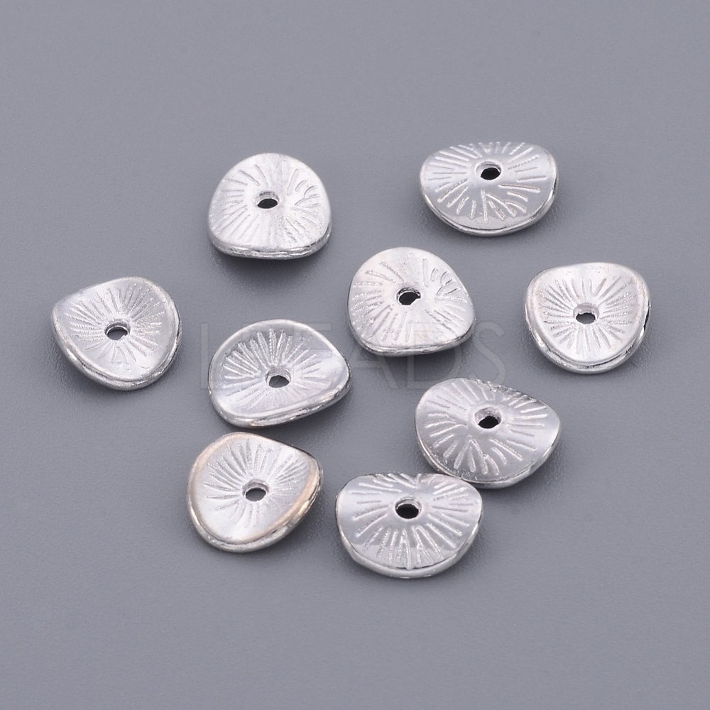 Alloy Wavy Spacer Beads, Twist, Silver Color, Lead Free & Cadmium Free ...